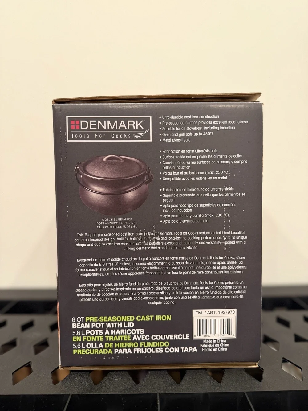 Denmark 6 Qt Cast Iron Cauldron Bean Pot 2026 Halloween NEW